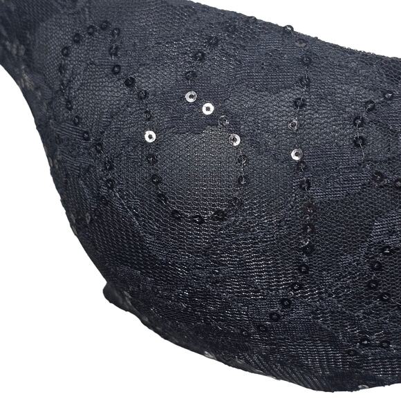 René Rofé NWT Black Sequin Convertible Stretch Bra with Removable Pads Size S - Picture 2 of 9